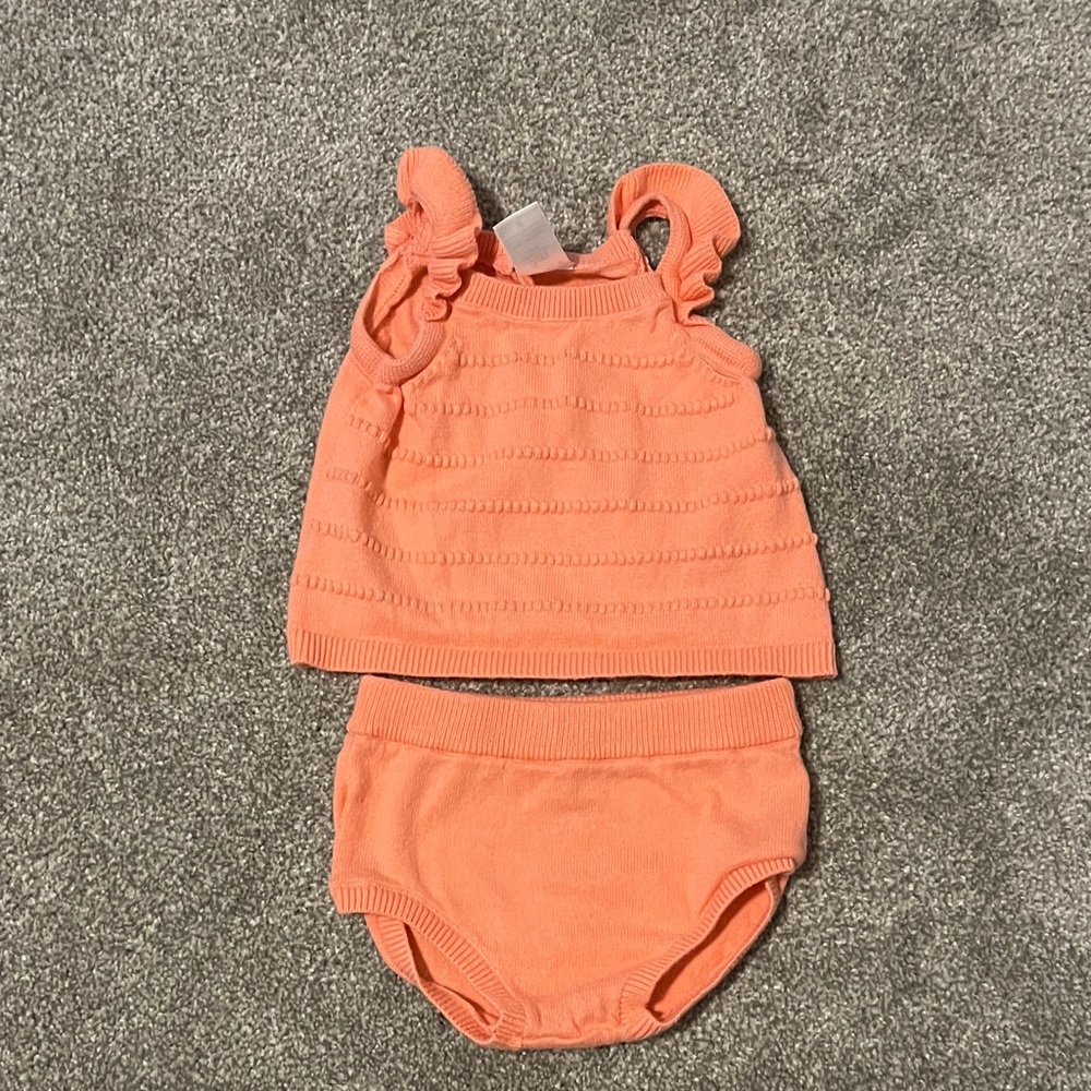 Carter's Coral Knit Tank and Diaper Cover Set